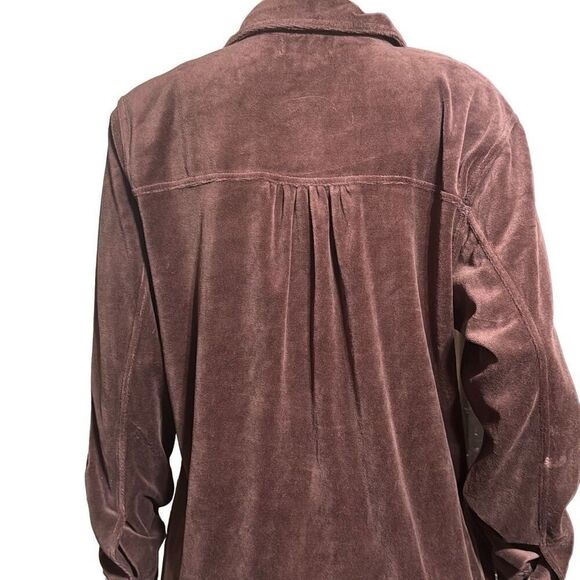Pulp long sleeve button down velour coffee bean chest pocket shirt L - Picture 6 of 7
